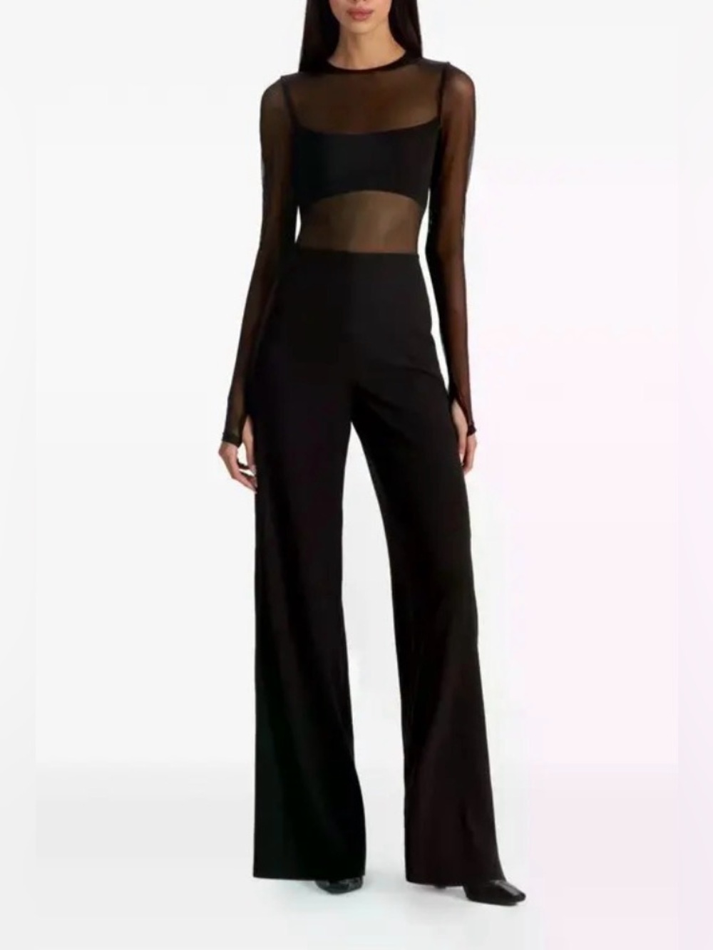 Alice + Olivia Nichol Jumpsuit Black Wide Leg